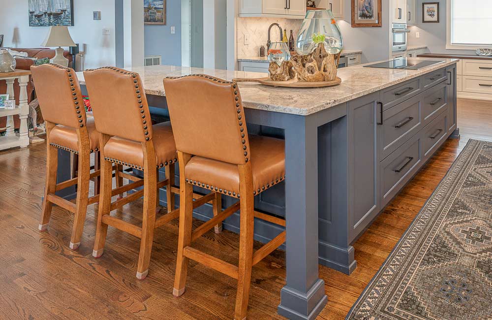 ideal cabinets lara lee strickler kitchen design hinton blue kitchen island closeup