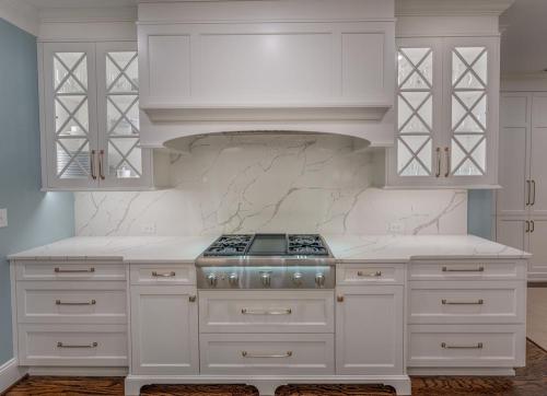 ideal cabinets lara lee kitchen design  range wall view