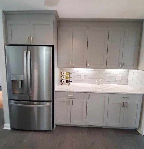 ideal cabinets dean saltus residential kitchen design cabinet wall and stainless refrigerator
