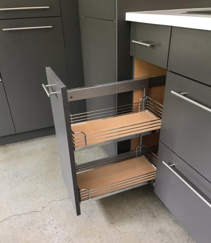 ideal cabinets lara lee strickler modern pearman kitchen design pull-out base cabinet shelves
