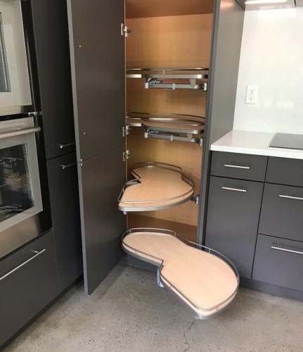 ideal cabinets lara lee strickler modern pearman kitchen design swing-out cabinet shelves 